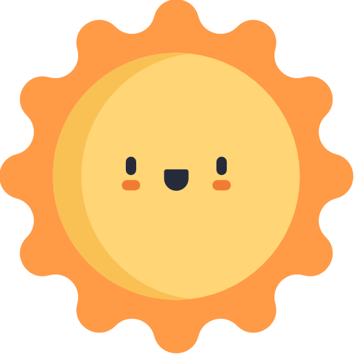 cute smiling sun. Clicking this changes it to a moon and turns the background to light mode